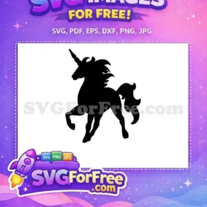 Free Black Unicorn Silhouette Free Prancing Pose Myth Free SVG Free Black Unicorn Silhouette Free Prancing Pose Myth Free SVG