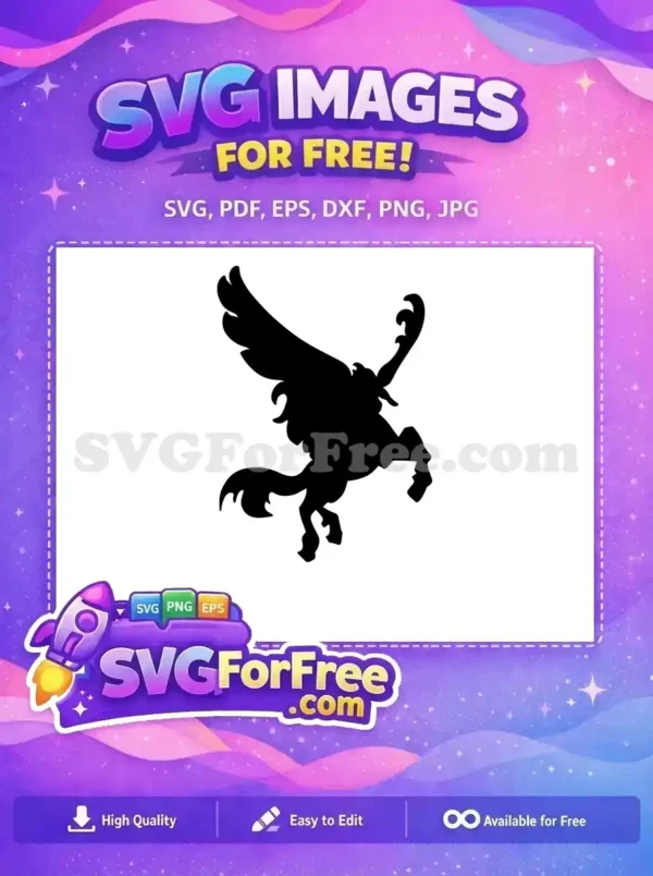 Free Winged Horse Free Pegasus Silhouette Myth Free SVG