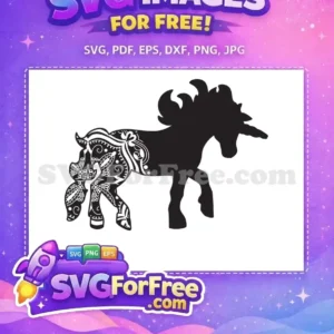 Free Black Detailed Unicorn Free Floral Decoration Kids Free SVG Free Black Detailed Unicorn Free Floral Decoration Kids Free SVG