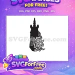 Free Black Unicorn Mandala Free Floral Details Pattern Free SVG - Instant Download