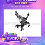Free Flowing Mane Free Floral Adornment Unicorn Free SVG - Instant Download