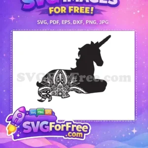 Free Black Silhouette Free Floral Pattern Unicorn Free SVG Free Black Silhouette Free Floral Pattern Unicorn Free SVG