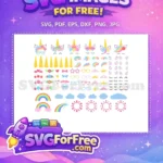 Free Rainbow Glasses Free Crown Unicorn DIY Free SVG - Instant Download