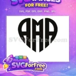 Free Monogram AAA Free Heart Initial Logo Free SVG - Instant Download
