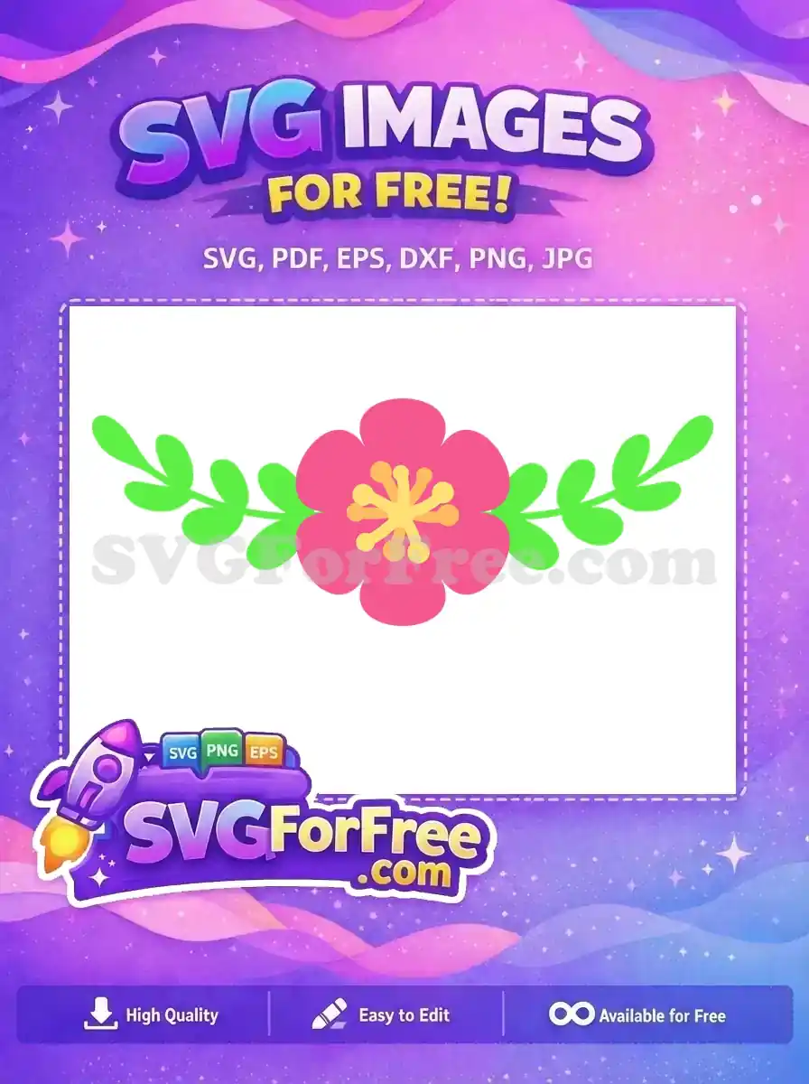 Free Pink Blossom Free Green Leaves Floral Free SVG