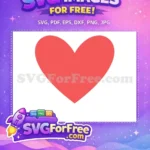 Free Red Heart Shape Free Valentine Simple Free SVG - Instant Download