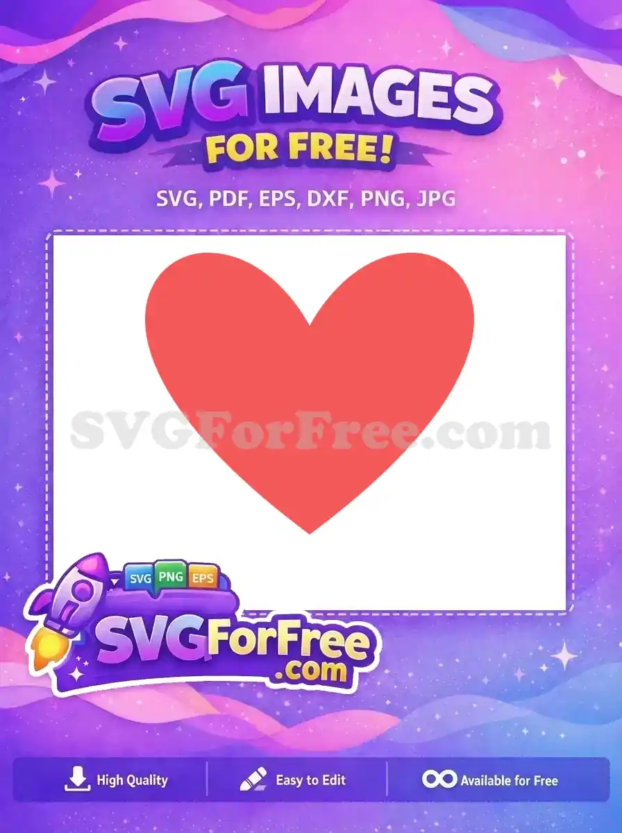Free Red Heart Shape Free Valentine Simple Free SVG