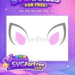 Free Gray Pointed Ears Free Pink Inner Ear Unicorn Free SVG - Instant Download