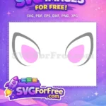 Free Pink Inner Ear Free Gray Outline Unicorn Free SVG - Instant Download