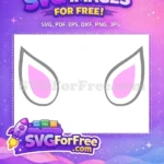 Free Gray Outline Free Pink Inner Unicorn Ears Free SVG - Instant Download