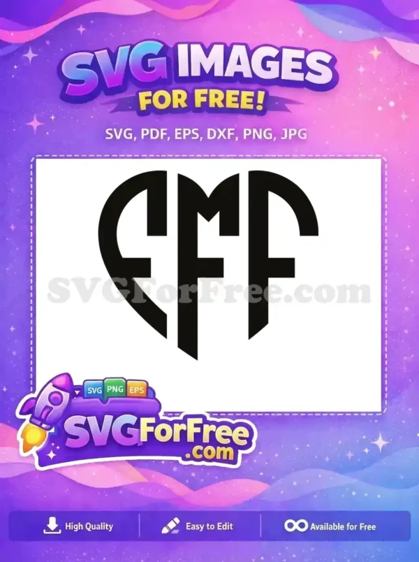 Free Heart Font Logo Free EMF Initials Modern Free SVG