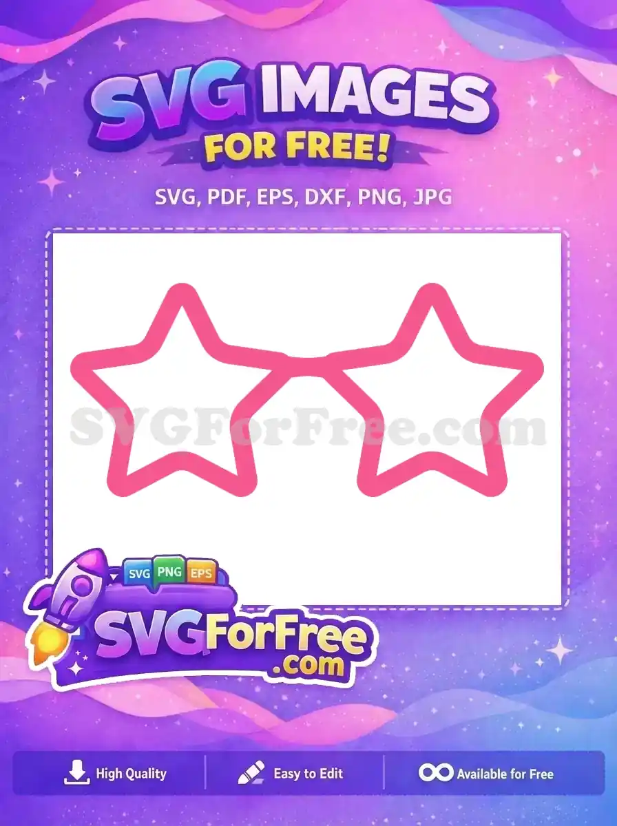 Free Pink Star Glasses Free Cute Design Element Free SVG