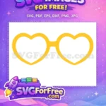 Free Yellow Heart Glasses Free Hippie Costume Free SVG - Instant Download