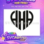 Free Heart Initial Free Monogram AHA Letter Free SVG - Instant Download