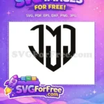 Free Initial MJ Heart Free Monogram Love Free SVG - Instant Download