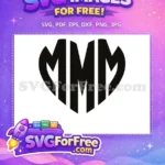 Free Monogram Initials Free Letter MMM Bold Free SVG - Instant Download