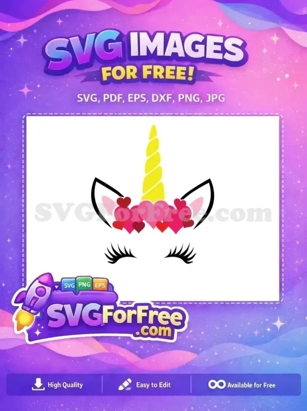 Free Heart Detail Free Valentine Unicorn Free SVG