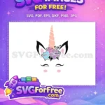 Free Eyelash Unicorn Free Flowers Butterfly Design Free SVG - Instant Download