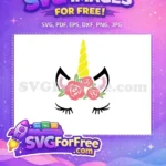 Free Eyelashes Roses Free Yellow Horn Unicorn Free SVG - Instant Download