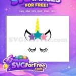 Free Eyelashes Stars Free Yellow Horn Unicorn Free SVG - Instant Download
