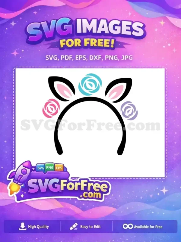 Free Colorful Roses Free Unicorn Headband Accessory Free SVG