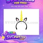 Free Black Ears Free Yellow Horn Unicorn Free SVG - Instant Download