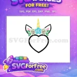 Free Heart Unicorn Free Floral Crown Cute Free SVG - Instant Download