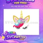 Free Hibiscus Flowers Free Colorful Mane Unicorn Free SVG - Instant Download