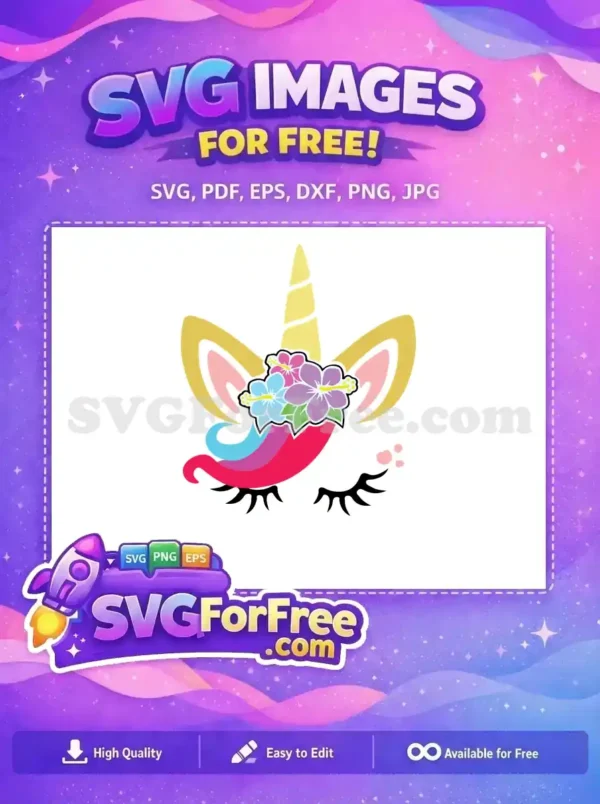 Free Hibiscus Flowers Free Colorful Mane Unicorn Free SVG