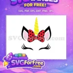 Free Polka Dot Bow Free Eyelashes Minnie Free SVG - Instant Download