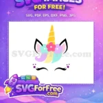 Free Pastel Flowers Free Golden Horn Unicorn Free SVG 1 - Instant Download