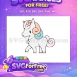 Free Pink Mane Free Star Necklace Unicorn Cartoon Free SVG - Instant Download