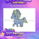Free Blue Unicorn Star Necklace Free Pastel Mane Unicorn Free SVG - Instant Download