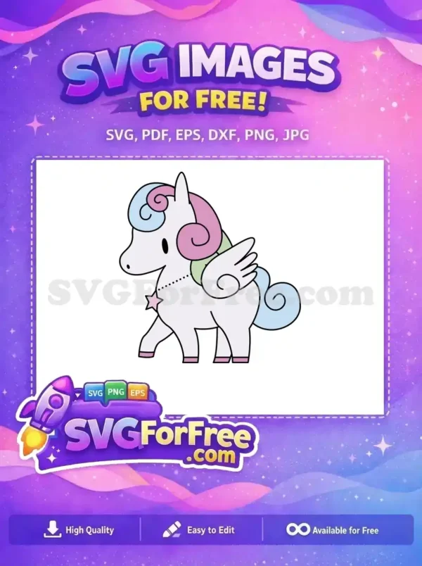 Free Pastel Mane Free Star Necklace Unicorn Free SVG 3