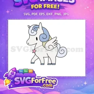 Free Blue Mane Free Pink Star Necklace Unicorn Free SVG
