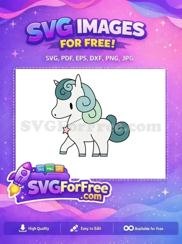 Free Teal Mane Free Star Necklace Unicorn Free SVG Free Teal Mane Free Star Necklace Unicorn Free SVG
