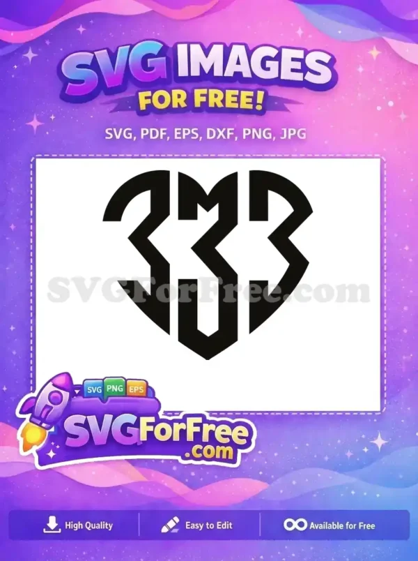 Free Black Number 333 Free Angel Number Free SVG