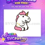 Free Smiling Unicorn Free Three Stars Cute Cartoon Free SVG - Instant Download