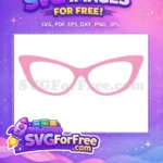 Free Pink Cat Eye Free Retro Glasses Accessories Free SVG - Instant Download