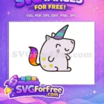 Free Smiling Stars Free Rainbow Tail Unicorn Free SVG - Instant Download