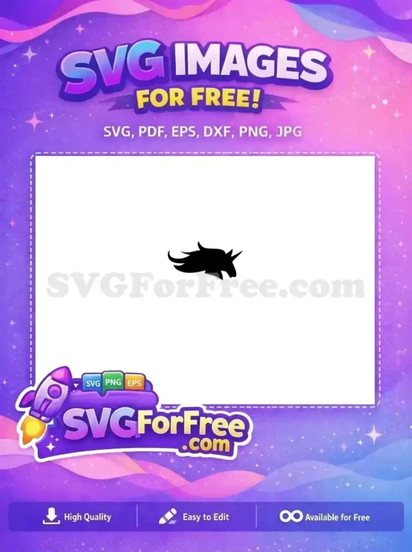Free Black Silhouette Unicorn Free Elegant Mane Unicorn Free SVG Free Black Silhouette Unicorn Free Elegant Mane Unicorn Free SVG
