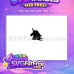 Free Black Silhouette Unicorn Free Head Profile Magical Free SVG - Instant Download
