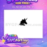 Free Black Silhouette Free Horn Majestic Unicorn Free SVG - Instant Download