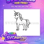 Free Cute Unicorn Free Magical Creature Cartoon Free SVG 2 - Instant Download