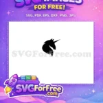 Free Minimalist Head Free Silhouette Unicorn Free SVG - Instant Download
