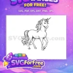 Free Flowing Mane Free Elegant Horn Unicorn Free SVG 1 - Instant Download