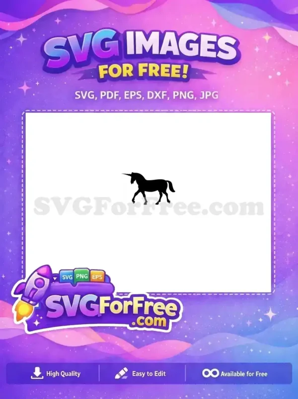 Free Silhouette Unicorn Free Walking Majestic Unicorn Free SVG