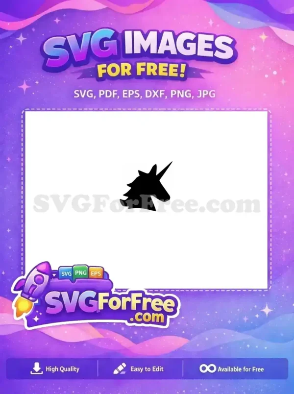 Free Black Silhouette Free Simple Unicorn Head Profile Free SVG Free Black Silhouette Free Simple Unicorn Head Profile Free SVG
