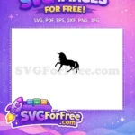 Free Silhouette Unicorn Free Rearing Pose Horse Free SVG - Instant Download