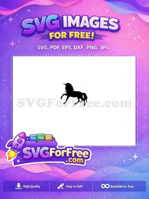 Free Silhouette Unicorn Free Rearing Pose Horse Free SVG